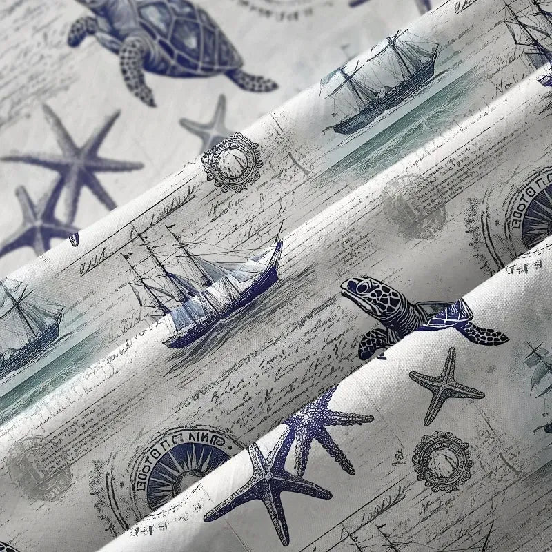 Soft Washed Nautical Button-up Shirt for Beach