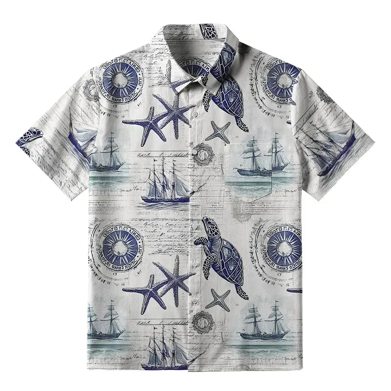 Japanese Retro Button-up Shirt for Summer
