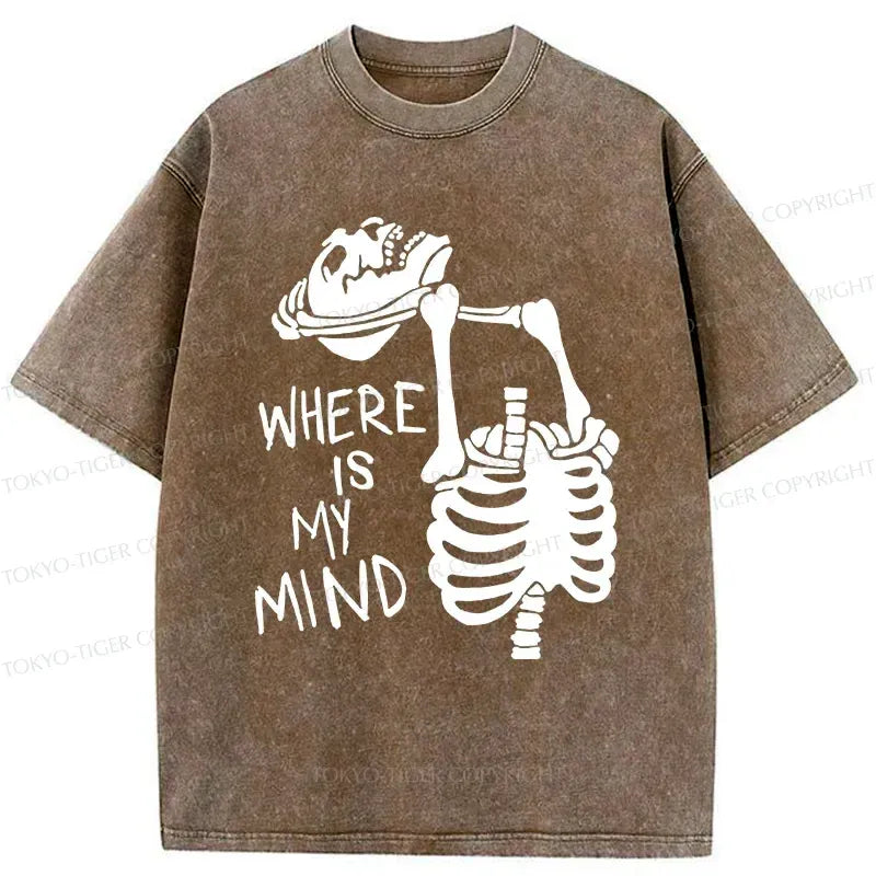 Japanese Washed Skeleton T-Shirt for Daily Wear