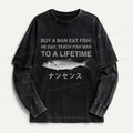 Kyoto-Lion Funny To A Lifetime Washed Double Layer T-Shirt
