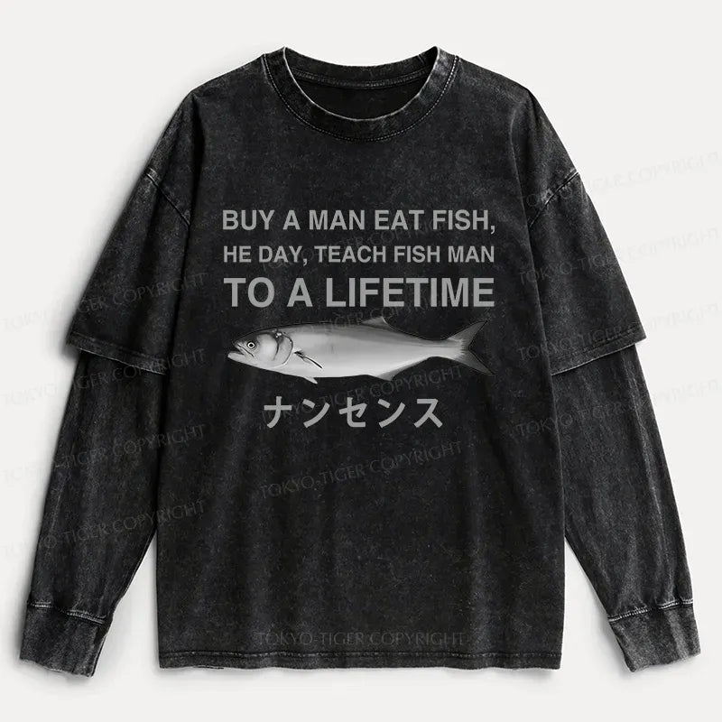 Funny Japanese Lion Washed T-Shirt