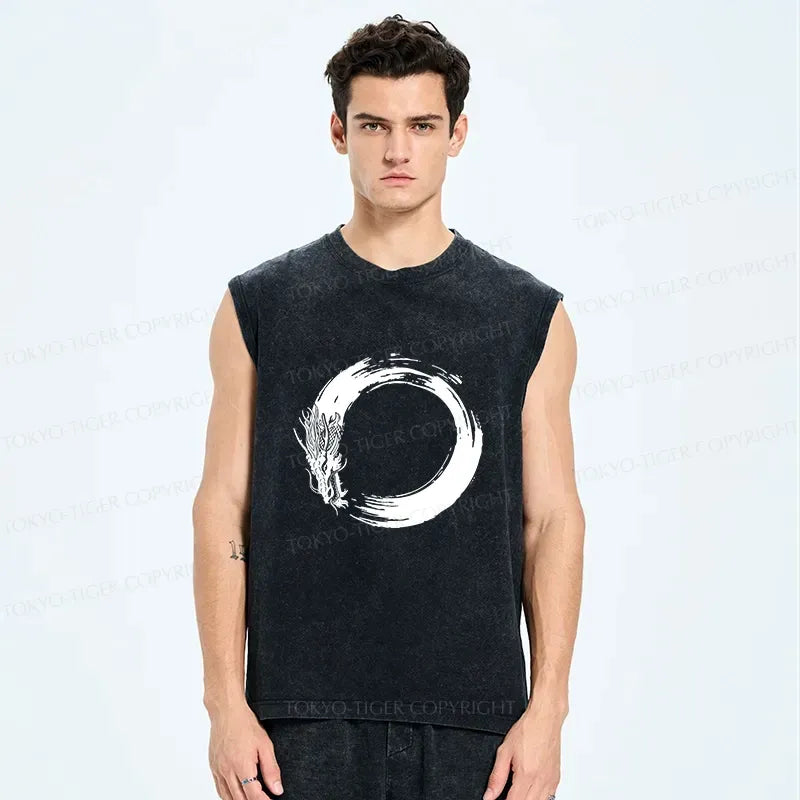 Japanese Dragon Washed Tank Top