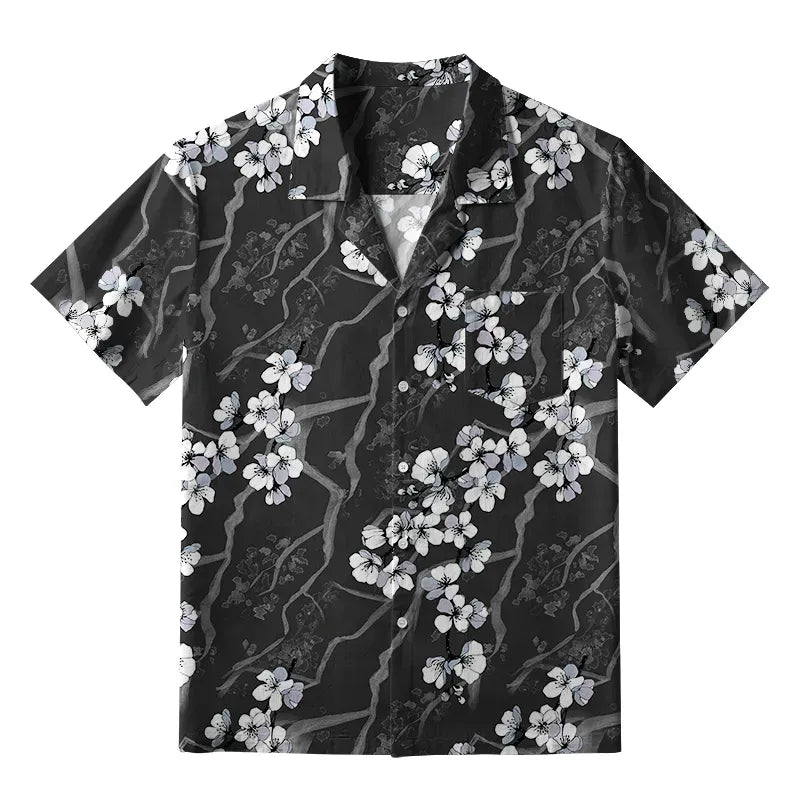 Kyoto-Lion Sakura With Branches Aloha Hawaiian Shirt