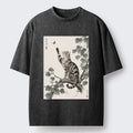 Japanese cat art t-shirt for summer