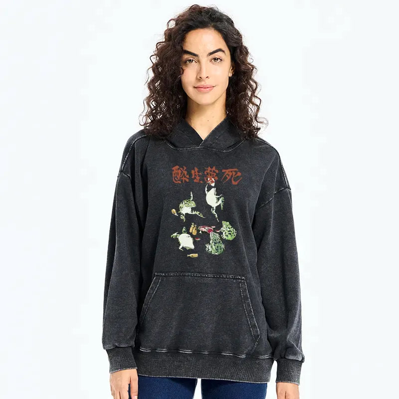 Kyoto Lion osake kanji hoodie for streetwear