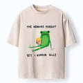 Kyoto-Lion Silly Frog With Fries Vibe Art Washed T-Shirt