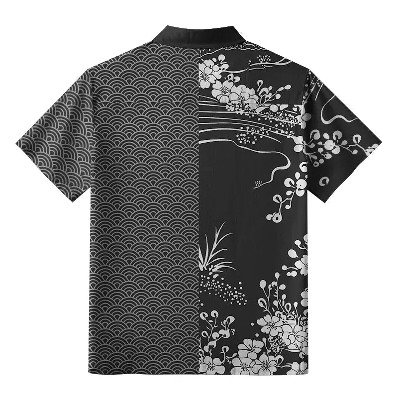 Kyoto-Lion Flowing Waves And Sakura Aloha Hawaiian Shirt