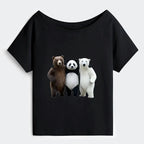 Japanese Streetwear Off Shoulder T-Shirt