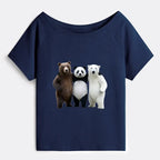 Japanese Streetwear Off Shoulder T-Shirt