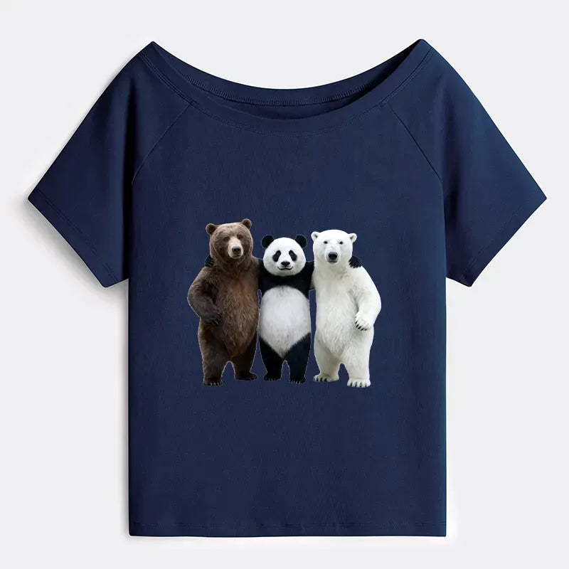 Japanese Streetwear Off Shoulder T-Shirt