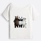 Women's Off Shoulder T-Shirt for Summer