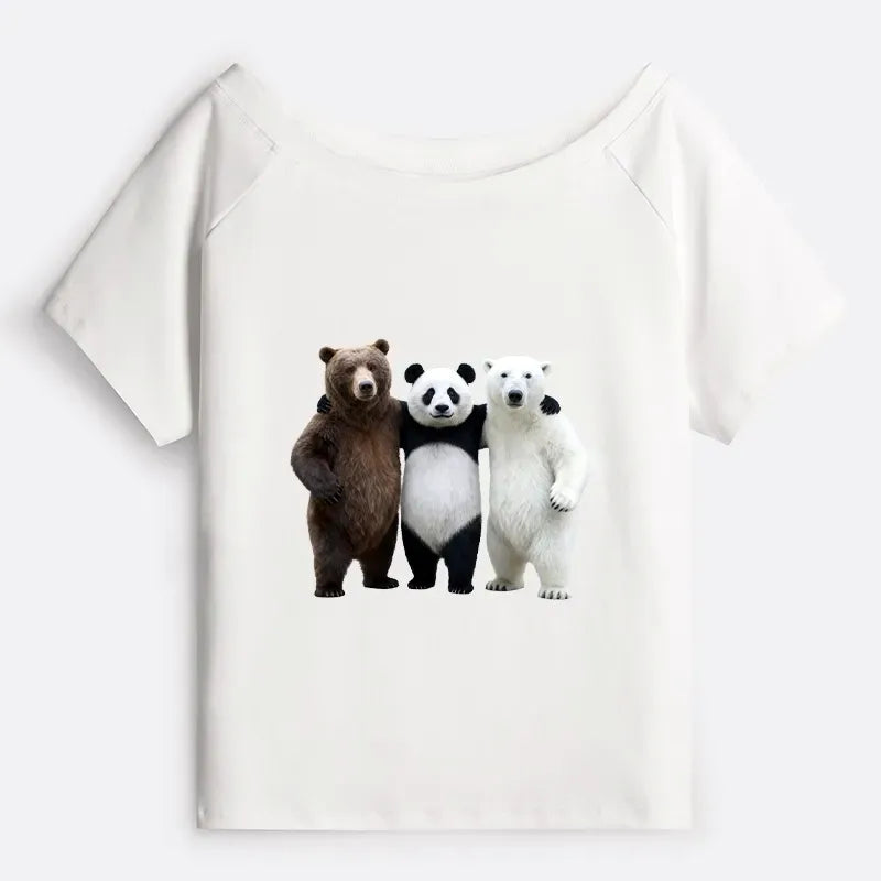 Women's Off Shoulder T-Shirt for Summer