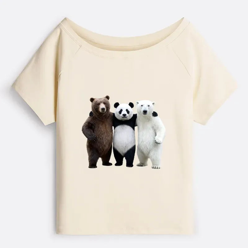 Women's Off Shoulder T-Shirt for Summer