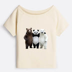 Women's Off Shoulder T-Shirt for Summer