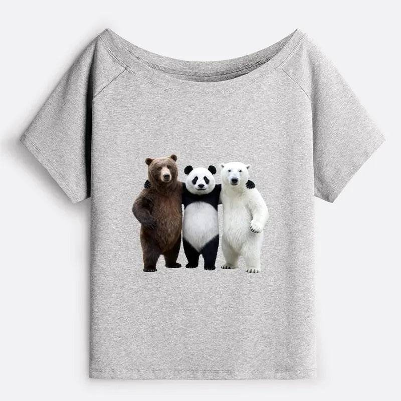 Japanese Streetwear Off Shoulder T-Shirt