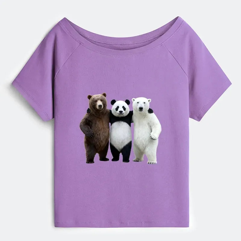 Women's Off Shoulder T-Shirt for Summer