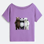 Women's Off Shoulder T-Shirt for Summer