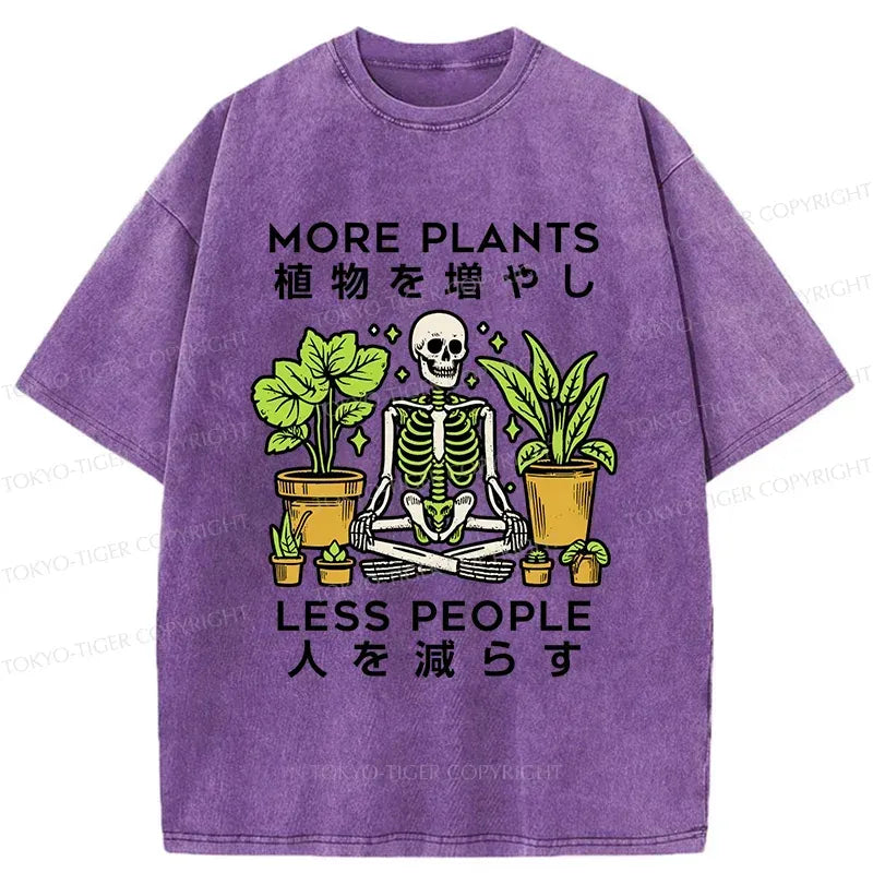 Japanese Skeleton Washed T-Shirt for Streetwear