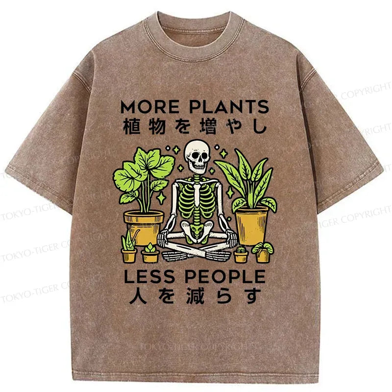 Japanese Skeleton Washed T-Shirt for Streetwear