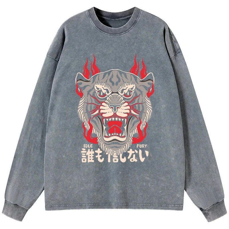 Washed Tiger T-Shirt for Daily Wear
