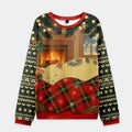 japanese napping cat christmas sweatshirt