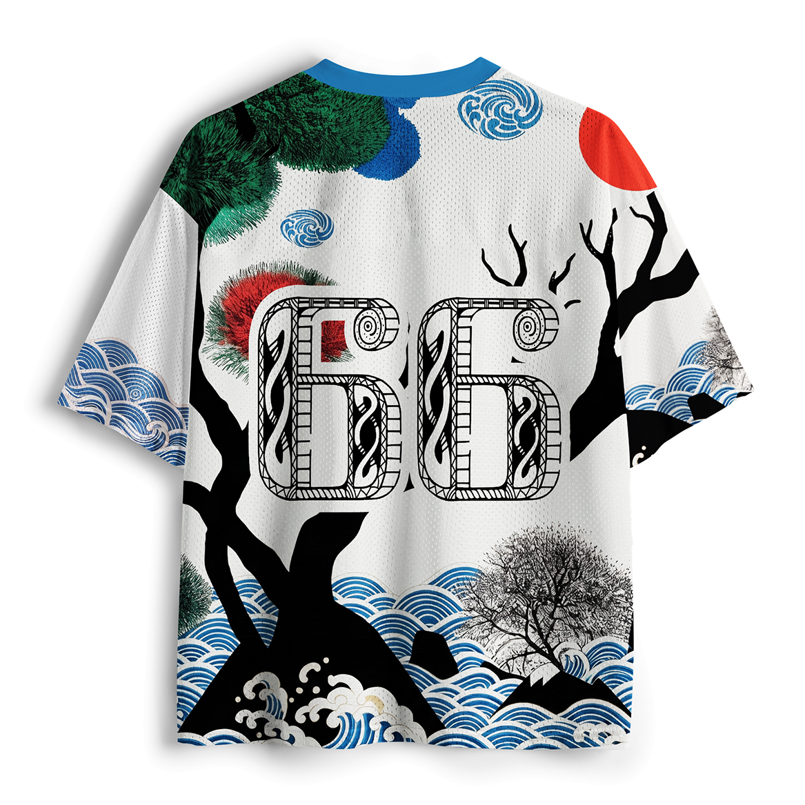 Ukiyo-e Owl Mesh Jersey for Sports