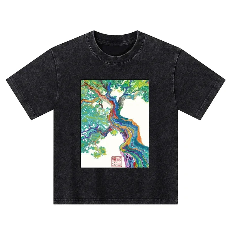 unisex kids t-shirt with japanese art