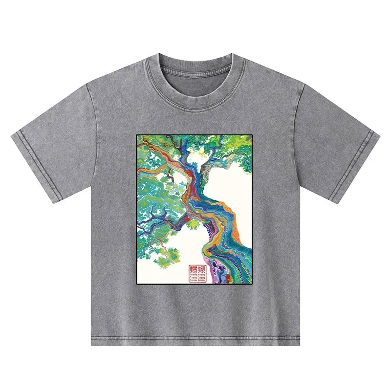 unisex kids t-shirt with japanese art