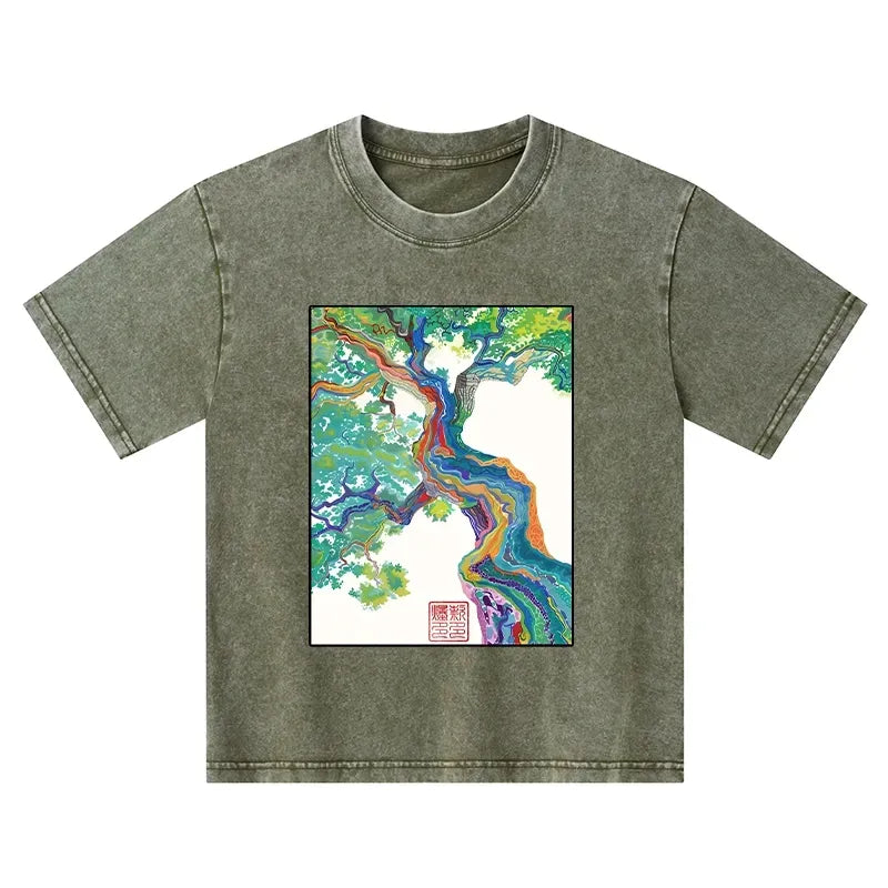 Kyoto lion washed t-shirt for kids