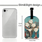 Retro Ukiyo-e Cat Tag for Vacation