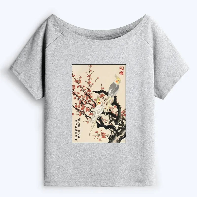 Japanese Off Shoulder T-Shirt for Women