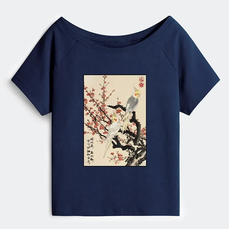 Japanese Off Shoulder T-Shirt for Women