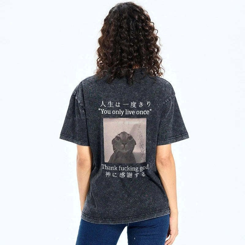funny melancholy cat t-shirt for men