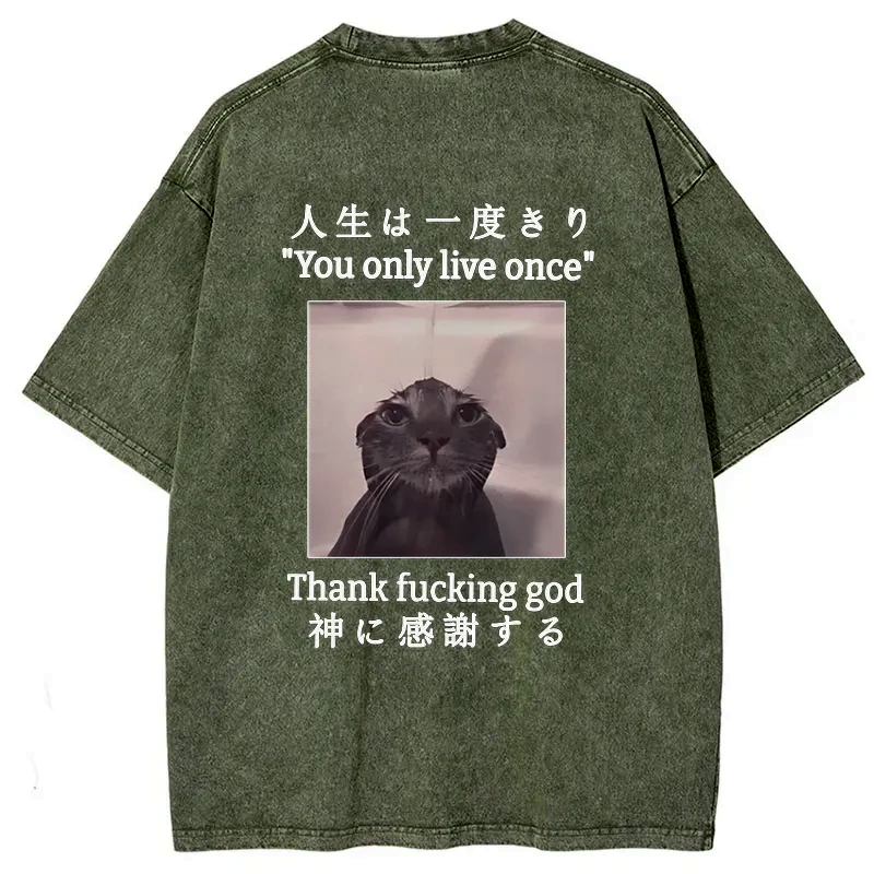 japanese streetwear cat tee for daily wear
