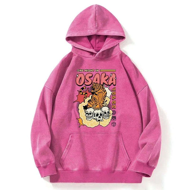 Japanese tiger washed hoodie streetwear