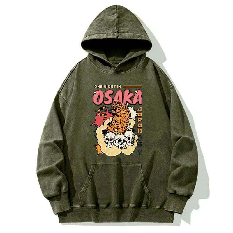 Japanese tiger washed hoodie streetwear