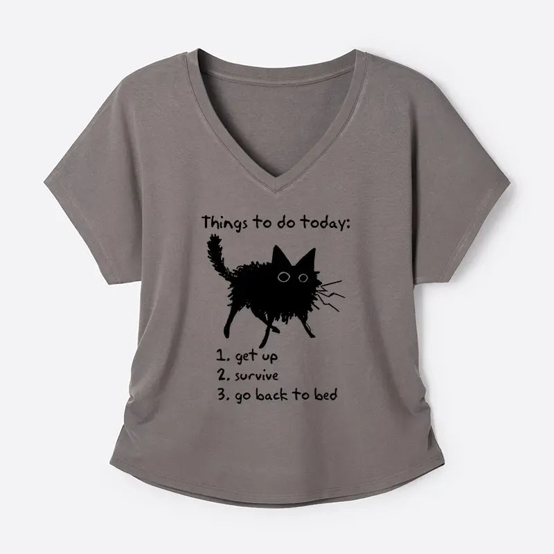 Funny lazy cat meme t-shirt for daily wear