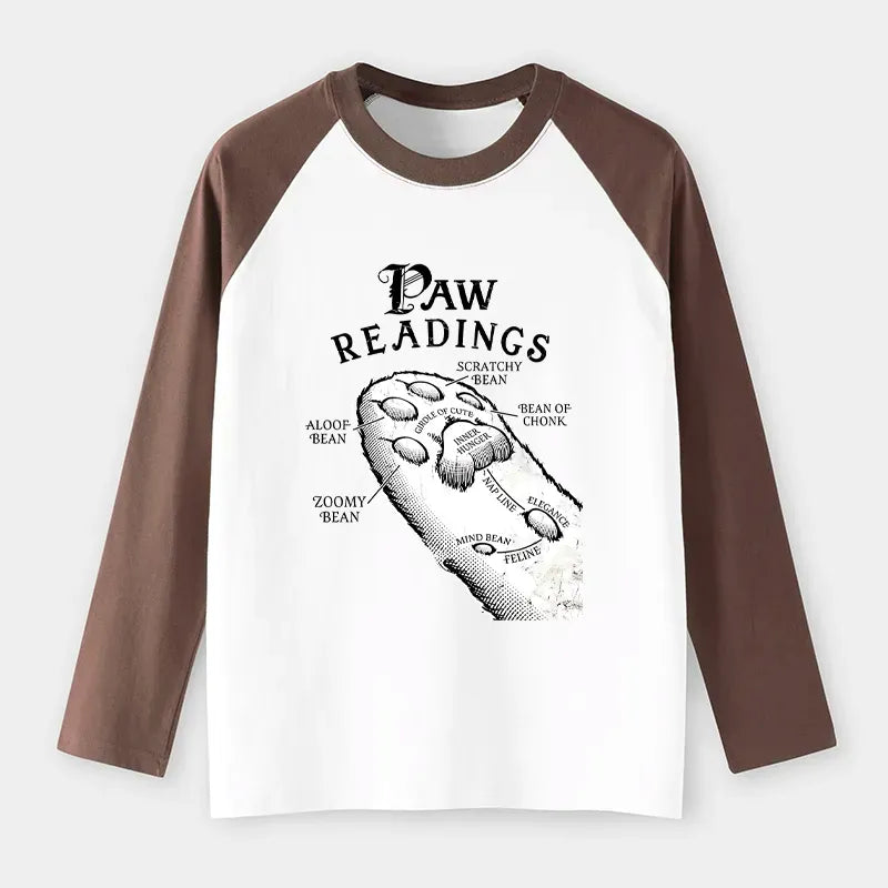 Funny Cat Paws Raglan Long Sleeve T-shirt