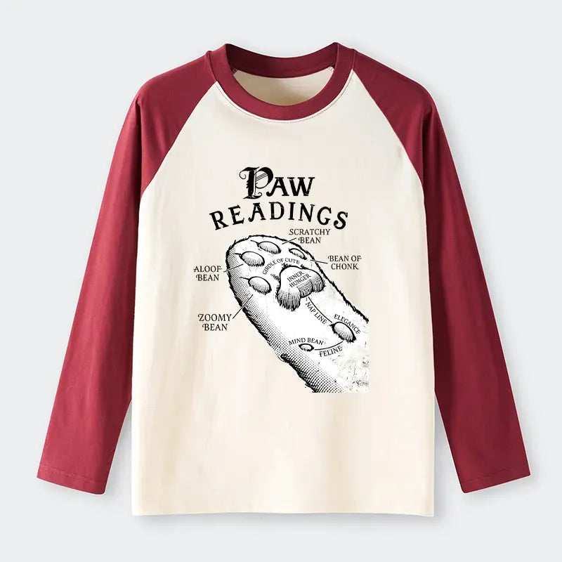 Funny Cat Paws Raglan Long Sleeve T-shirt