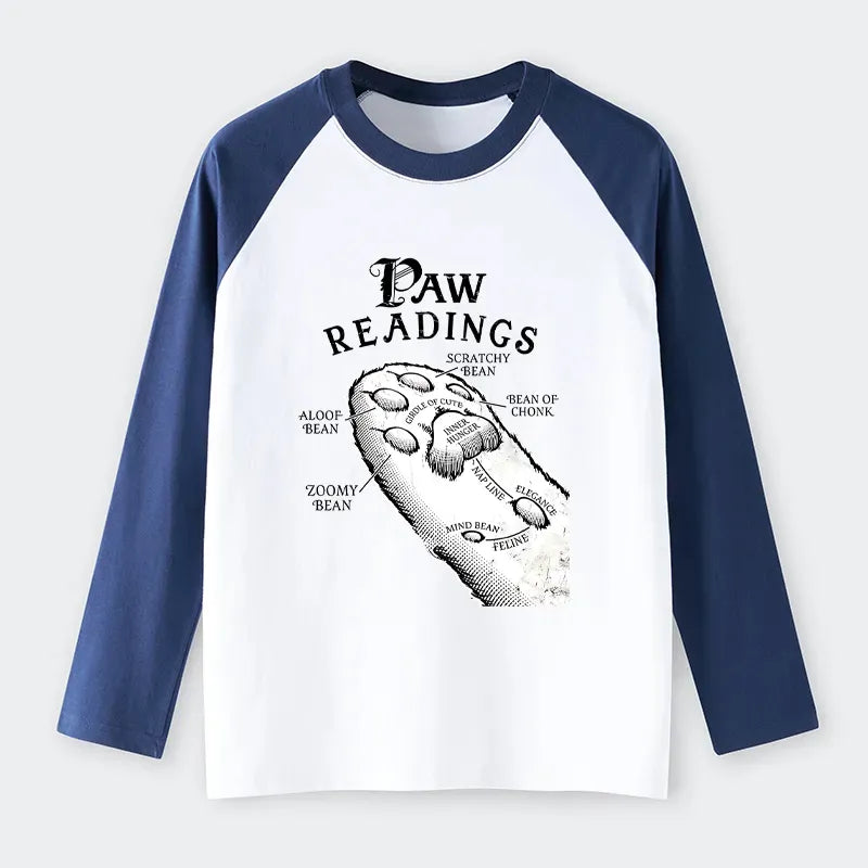 Funny Cat Paws Raglan Long Sleeve T-shirt