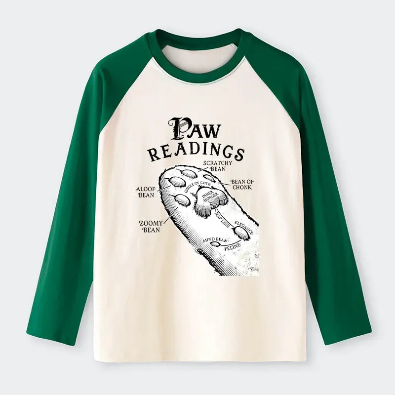 Funny Cat Paws Raglan Long Sleeve T-shirt