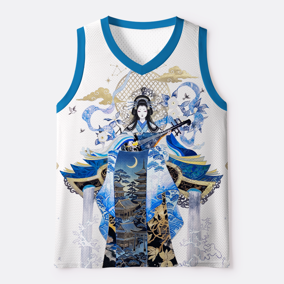 Ukiyo-e Geisha Mesh Tank Top