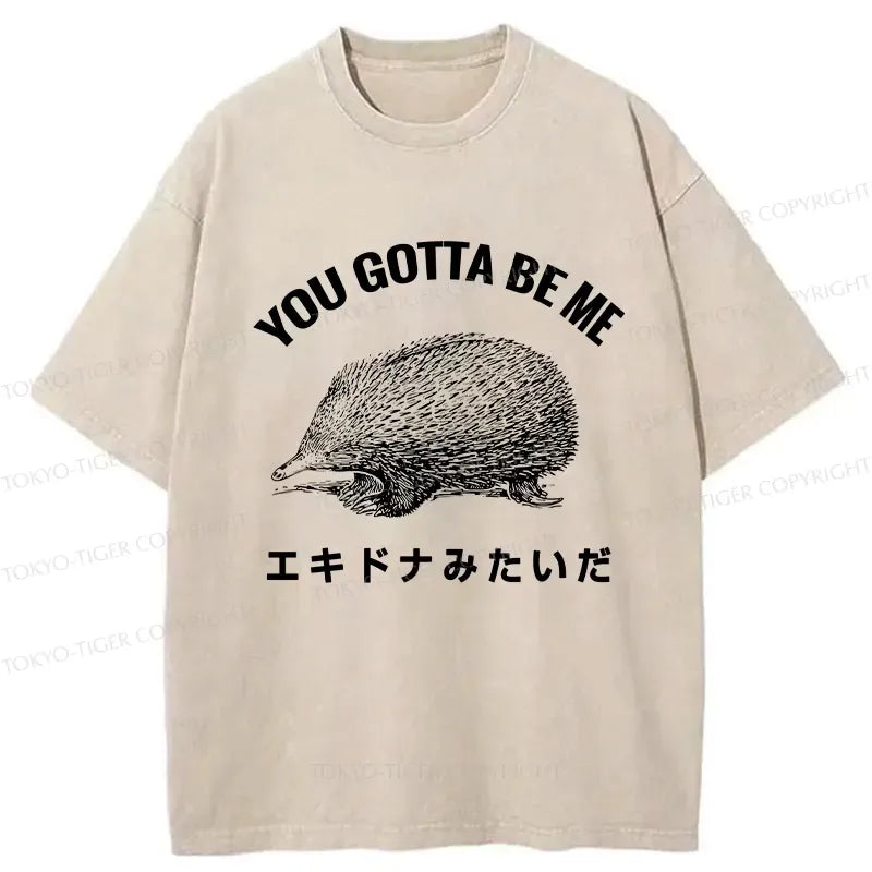 Kyoto-Lion Funny Echidna Washed T-Shirt