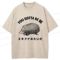 Kyoto-Lion Funny Echidna Washed T-Shirt