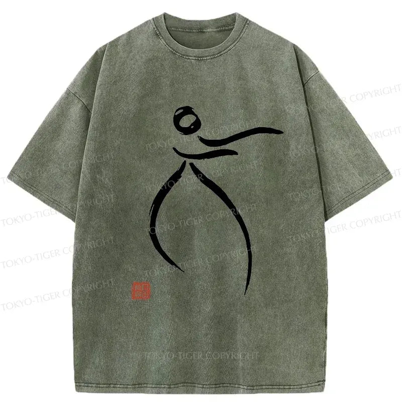 Japanese vintage washed t-shirt for men