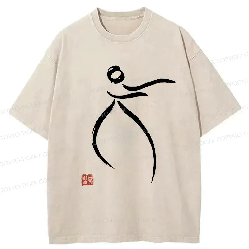 Kyoto-Lion Zen Tai Chi Washed T-Shirt