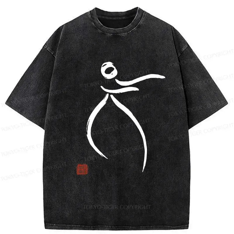 Kyoto-Lion Zen Tai Chi Washed T-Shirt