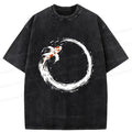 Japanese Koi Washed T-Shirt for Daily Wear