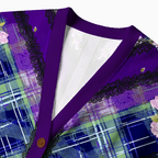 Kyoto-Lion Tartan of Roses & Lace?Ugly Cardigan Sweater