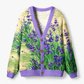 Kyoto-Lion Lavender Meadow Ugly Cardigan Sweater